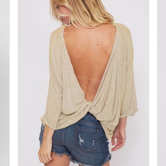 Tops - Bralette-Ready Open Back/Front Oatmeal Twist Top